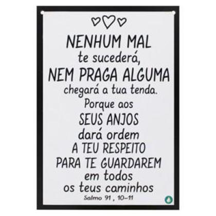 Placa Decorativa Adesivada Nenhum Mal Te Sucederá
