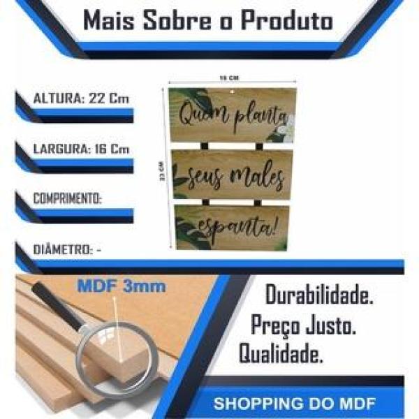 Cópia- Placa Decorativa Adesivada Quem Planta Seus Males