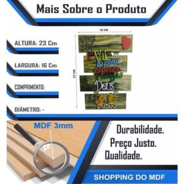 Placa Decorativa Adesivada Vale a Pena Esperar