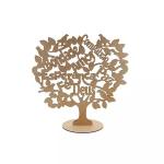 Placa Decorativa de Mesa Arvore Mensageira 15 cm  Mdf cru 