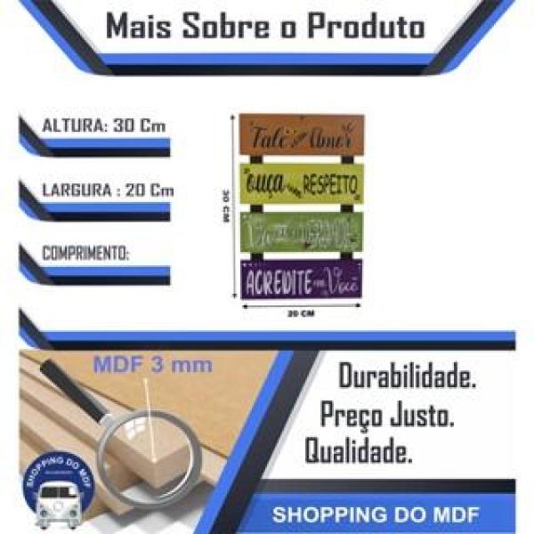 Placa Decorativa De Parede 4 Partes Fale Com Amor
