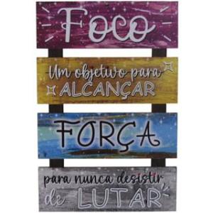 Placa Decorativa De Parede 4 Partes Palavras Motivacionais