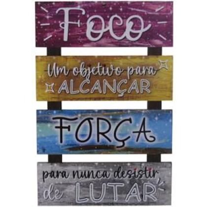Placa Decorativa De Parede 4 Partes Palavras Motivacionais