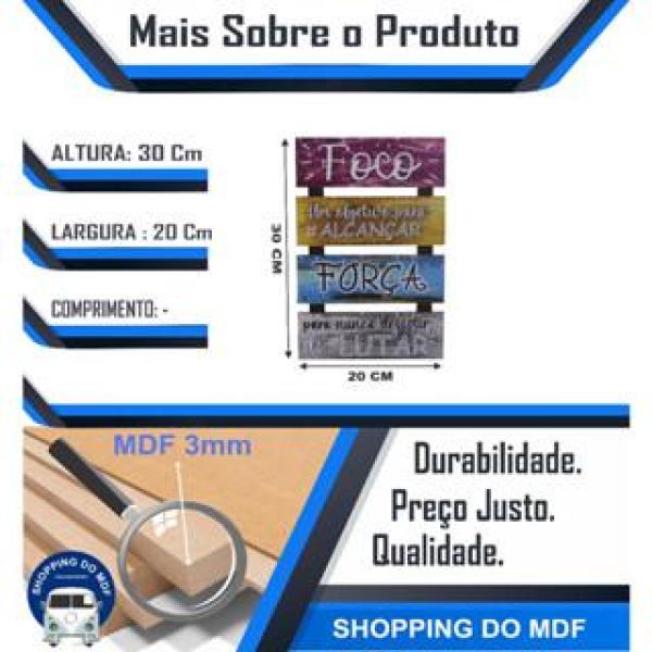 Placa Decorativa De Parede 4 Partes Palavras Motivacionais