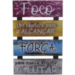 Placa Decorativa De Parede 4 Partes Palavras Motivacionais