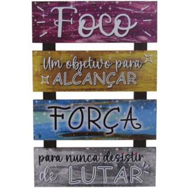 Placa Decorativa De Parede 4 Partes Palavras Motivacionais