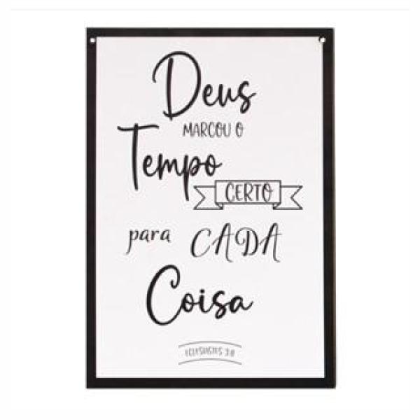 Placa decorativa Deus marco o tempo