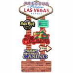 Placa Decorativa Las Vegas em MDF 4mm para Parede Decoração Bar Barbearia Área Gourmet Sala de Jogos 66x30cm