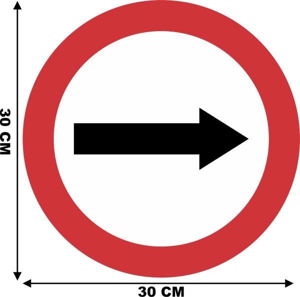 Placa Decorativa Parede Trânsito Sentido Obrigatório MDF