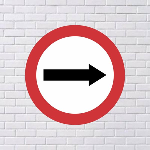 Placa Decorativa Parede Trânsito Sentido Obrigatório MDF