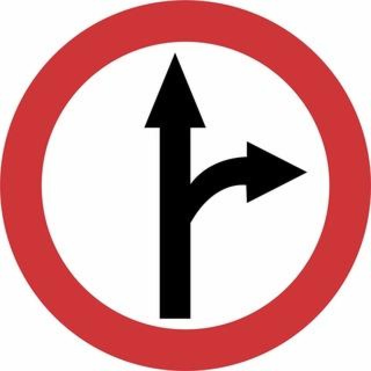 Placa Decorativa Parede Trânsito Siga Em Frente Ou A Direita  MDF