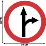 Placa Decorativa Parede Trânsito Siga Em Frente Ou A Direita  MDF