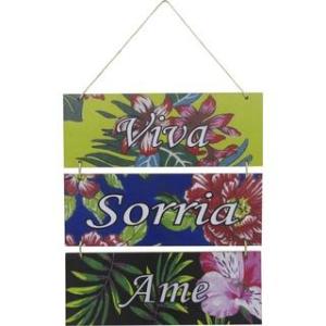 Placa Decorativa Supensa Sisal Decoração Viva Sorria Ame