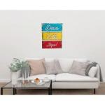 Placa Decorativa Suspensa Sisal Decoração Deus Está Aqui 3 Partes MDF