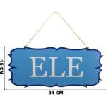 Placa Decorativa Suspensa Sisal Decoração Ele 15x34 CM MDF