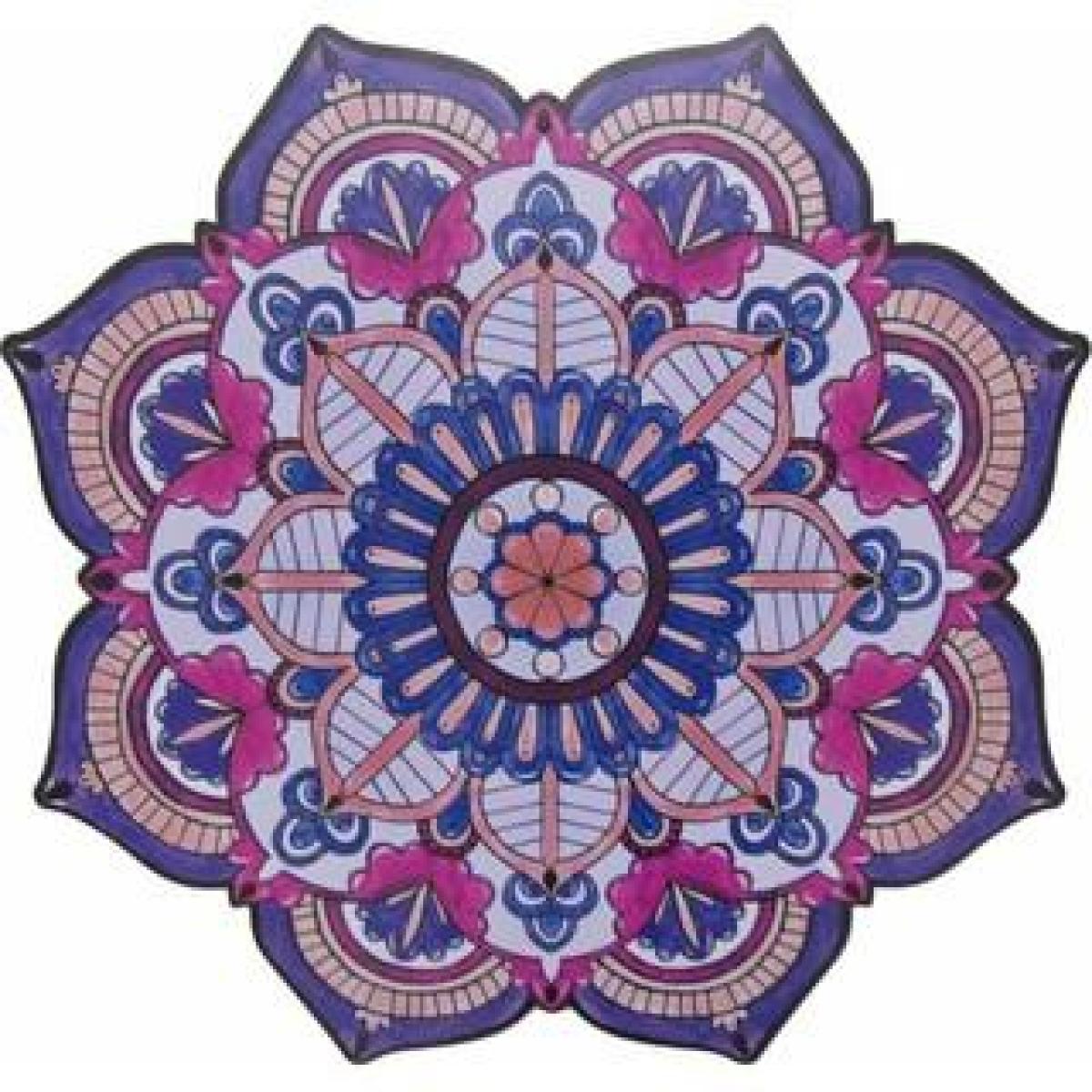 Placa Quadro Mandala Recorte Grande Mdf ROSA