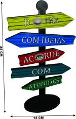Placa Seta de Mesa Adesivada Durma com Idéias Mdf