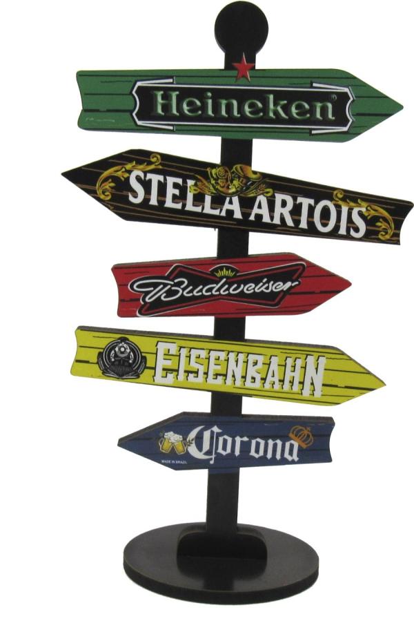 Placa Seta de Mesa Adesivada Heineken Mdf