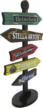 Placa Seta de Mesa Adesivada Heineken Mdf