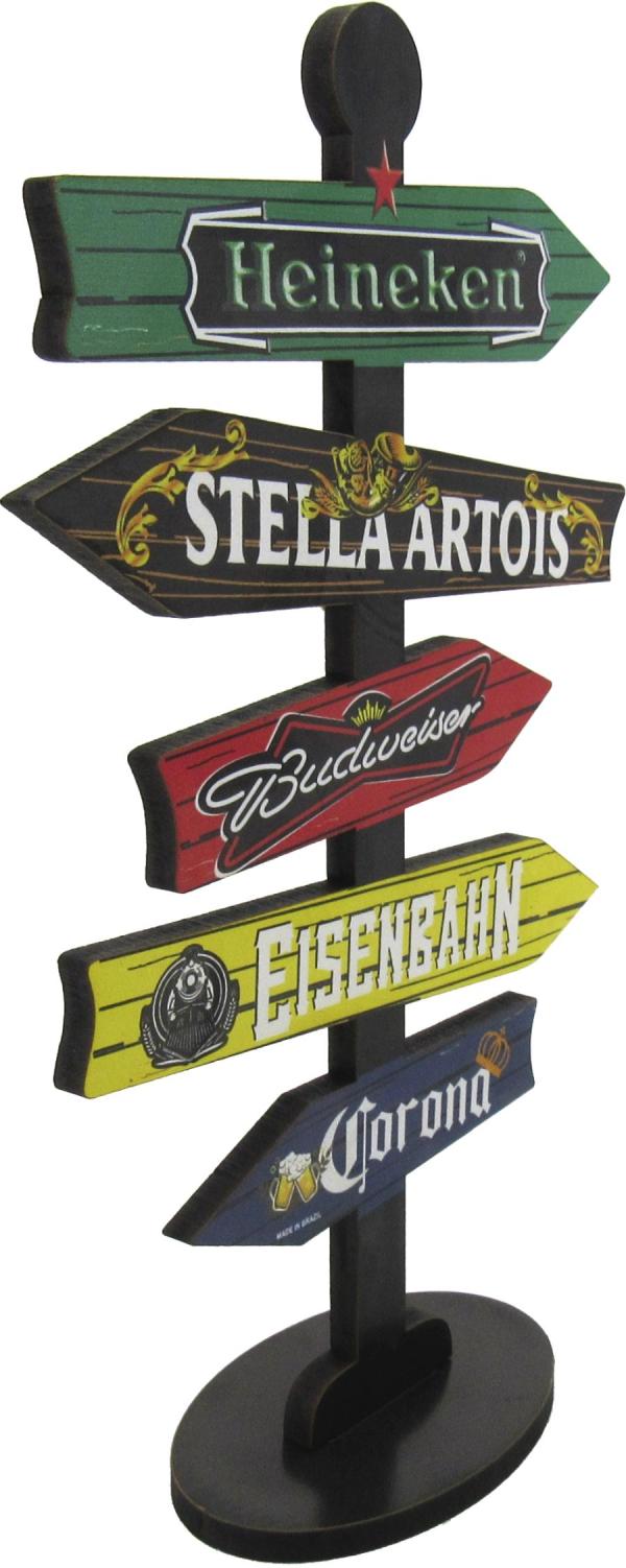 Placa Seta de Mesa Adesivada Heineken Mdf
