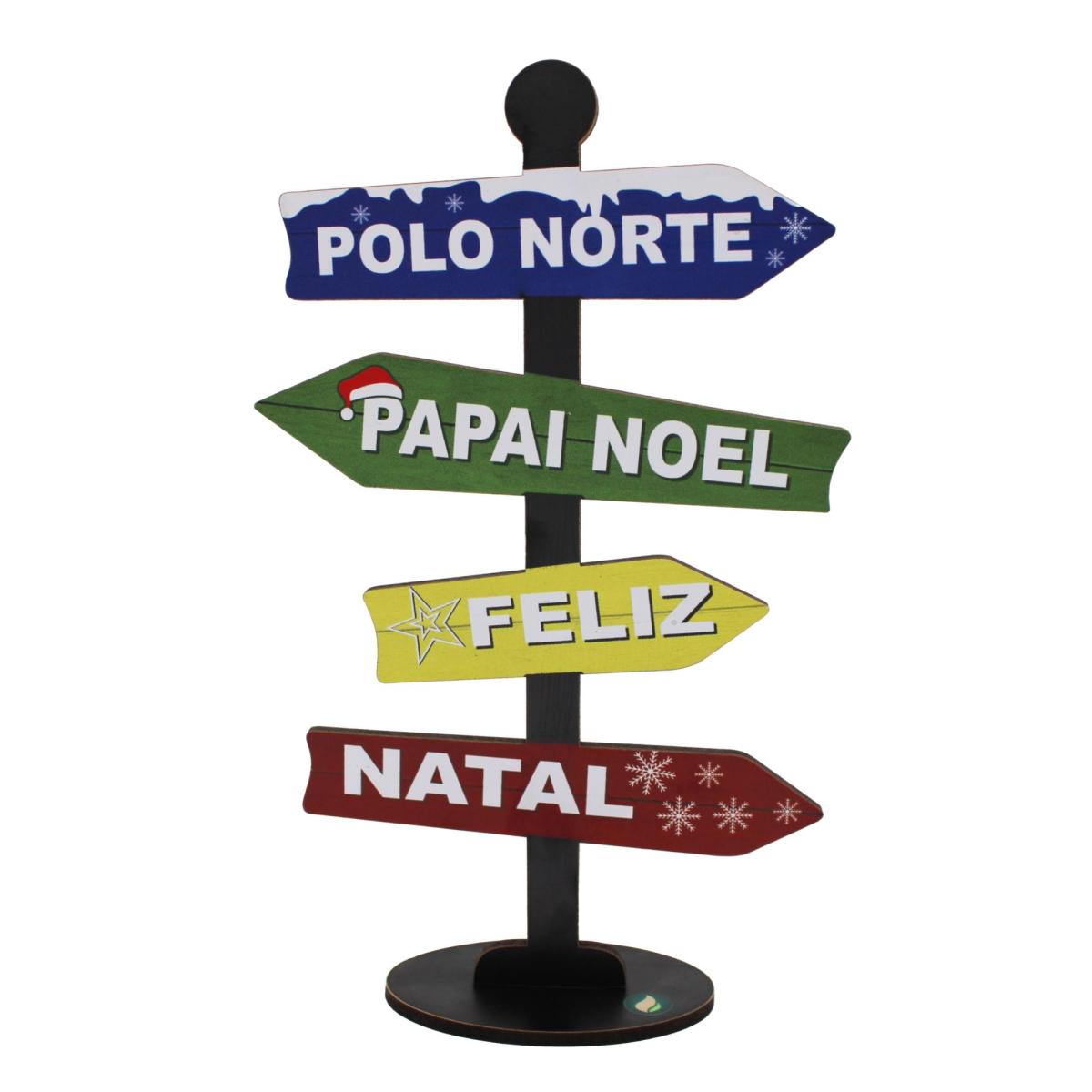 Placa Seta de Mesa Adesivada Polo Norte Natal 