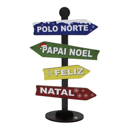 Placa Seta de Mesa Adesivada Polo Norte Natal 