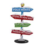 Placa Seta de Mesa Adesivada Polo Norte Neve Natal 