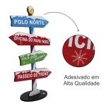 Placa Seta de Mesa Adesivada Polo Norte Neve Natal 