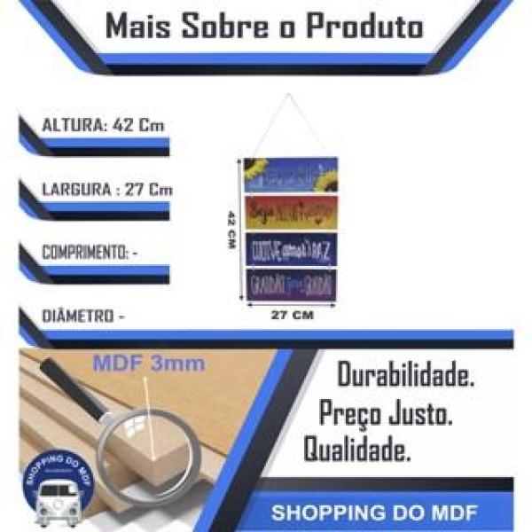 Placa Suspensa Sisal Decoração Faça O Bem 4 Partes 