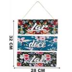 Placa Suspensa Sisal Decoração Lar Doce Lar 3 Partes 