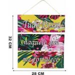 Placa Suspensa Sisal Decoração Tudo Posso 3 Partes 