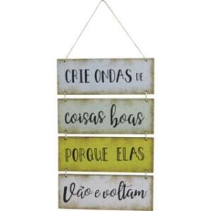 Placa  Suspensa Sisal   Ondas De Coisas Boas 4 Partes 