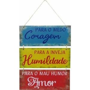 Placa  Suspensa Sisal  Para O Medo Coragem
