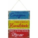 Placa  Suspensa Sisal  Para O Medo Coragem