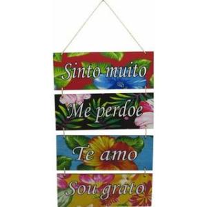 Placa Suspensa Sisal Sinto Muito 4 Partes 