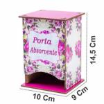 Porta Absorvente - higiene - Organizador MDF decoração Floral – Elegância e praticidade