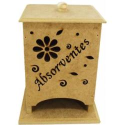 Porta absorvente mdf crú 14x9x7,5 cm