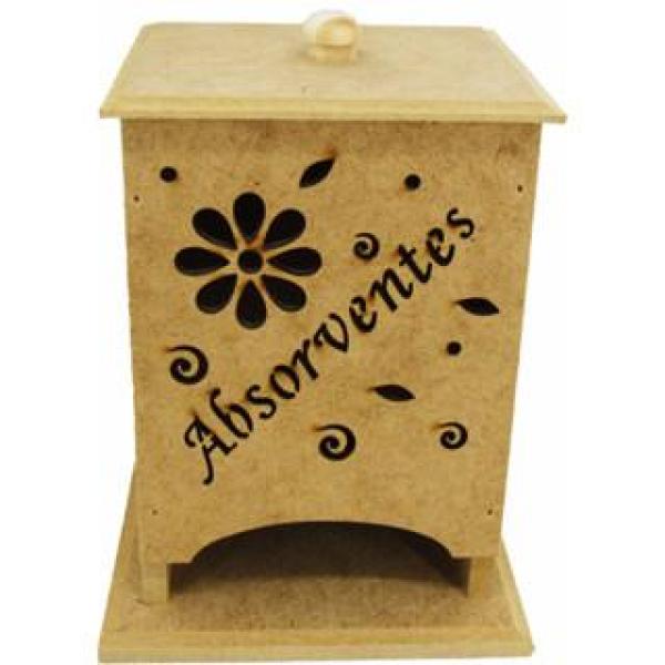 Porta Absorvente Mdf Crú 14x9x7,5 cm
