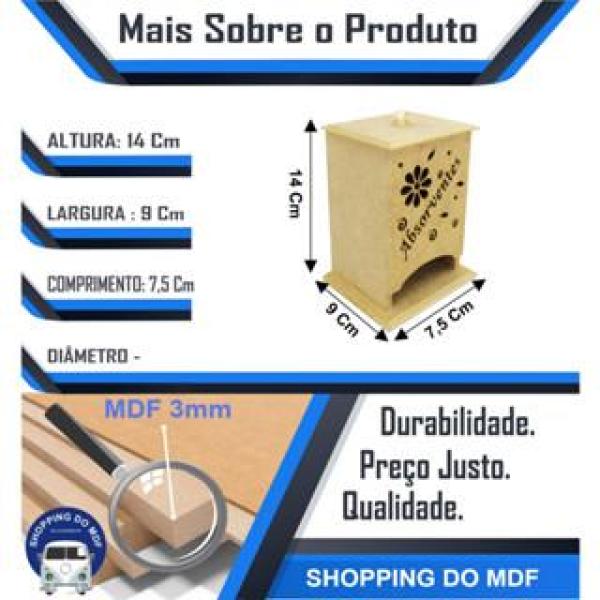 Porta Absorvente Mdf Crú 14x9x7,5 cm