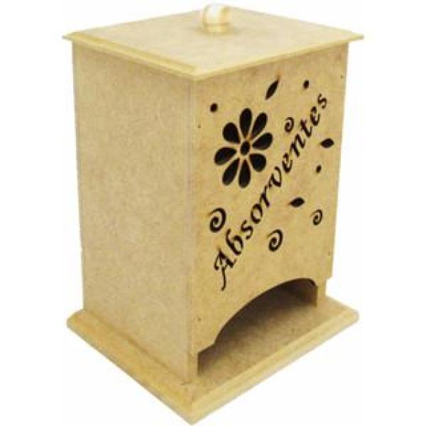 Porta Absorvente Mdf Crú 14x9x7,5 cm