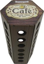 Torre Porta Cápsula Sextavada Nespresso  A Melhor Pausa Do Dia Mdf    Torre Porta Cápsula Sextavada Nespresso  A Melhor Pausa Do Dia Mdf