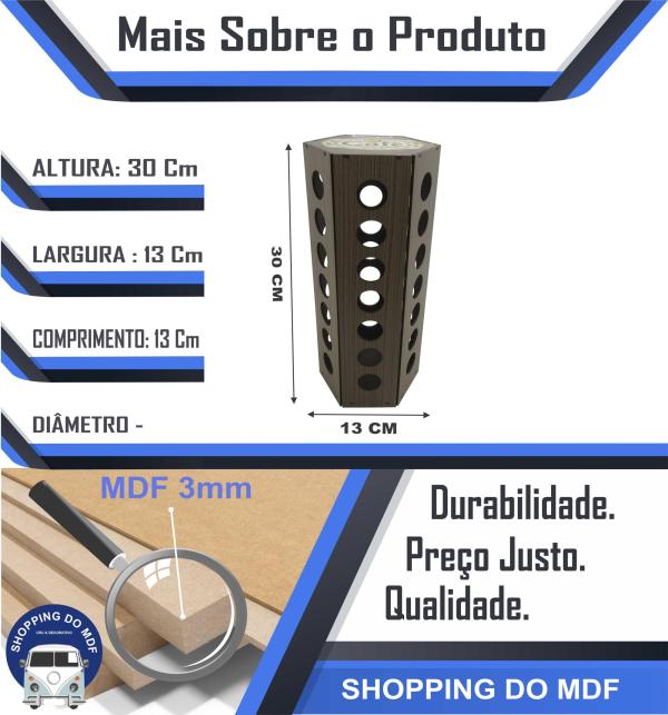 Torre Porta Cápsula Sextavada Nespresso  A Melhor Pausa Do Dia Mdf    Torre Porta Cápsula Sextavada Nespresso  A Melhor Pausa Do Dia Mdf