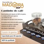 Bandeja Porta Cápsulas 3 corações Amadeirada Cantinho Do Café