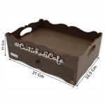 Bandeja Porta Cápsulas 3 corações Amadeirada Cantinho Do Café