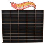 Porta Carrinhos Hot Wheels Expositor 50 Vagas Madeira MDF Colecionáveis Organização Decoração Quarto