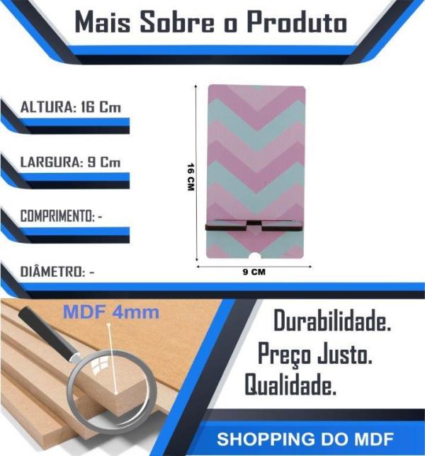 Porta Celular Adesivado Chevron Mdf