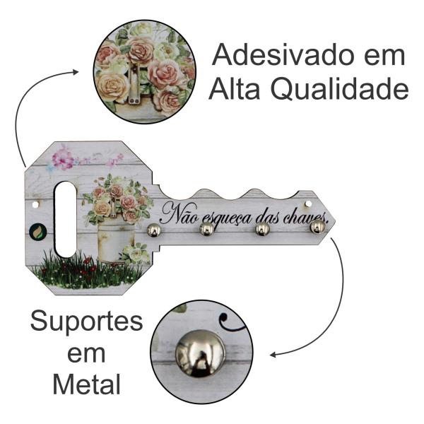 Porta Chave Decorativo Modelo Chave Deixe As Preocupações 11x22 