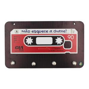 Porta Chave Fita k7 12x20cm Mdf