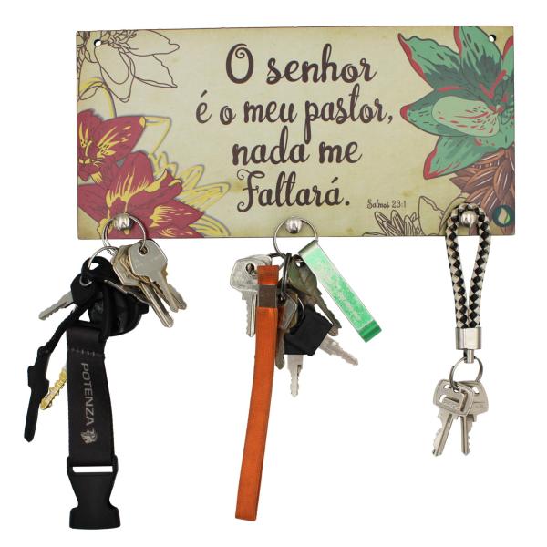 Porta Chave O Senhor é Meu Pastor 25X12cm