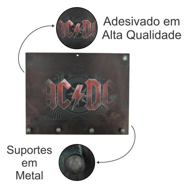 Porta Chaves AC/DC 22x17cm Mdf 